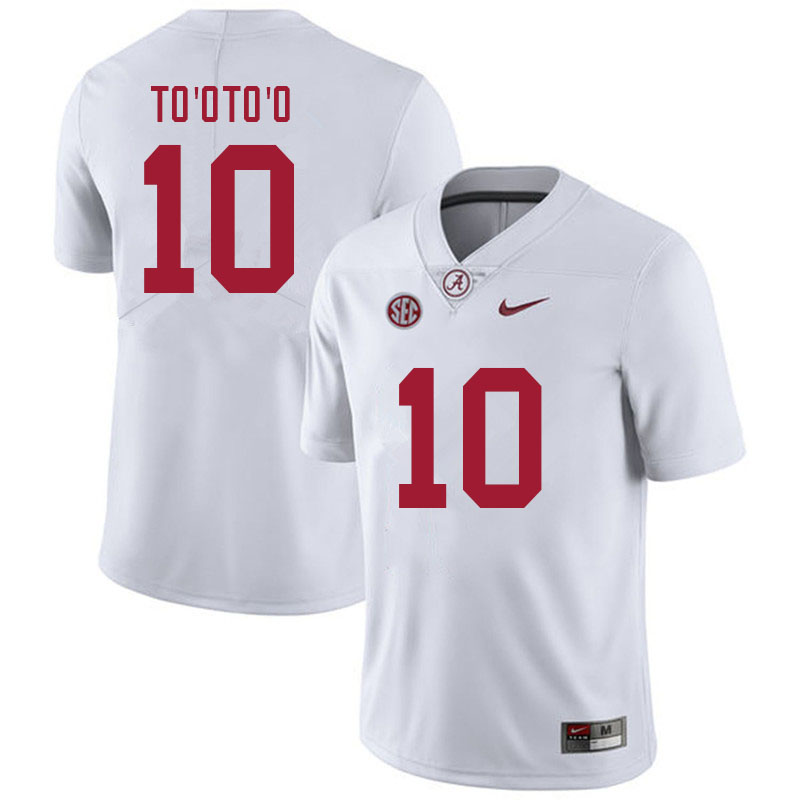 Alabama Crimson Tide Men's Henry To'oTo'o #10 White NCAA Nike Authentic Stitched 2021 College Football Jersey TJ16P61ZE